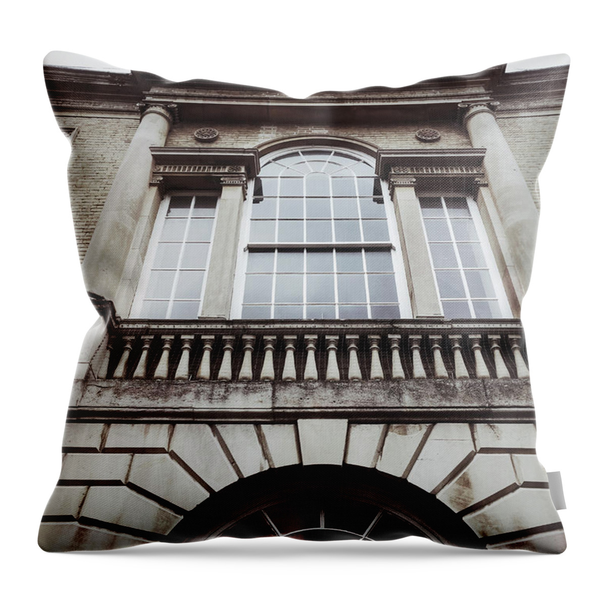 Architectural Throw Pillow featuring the photograph English buildings detail #3 by Tom Gowanlock