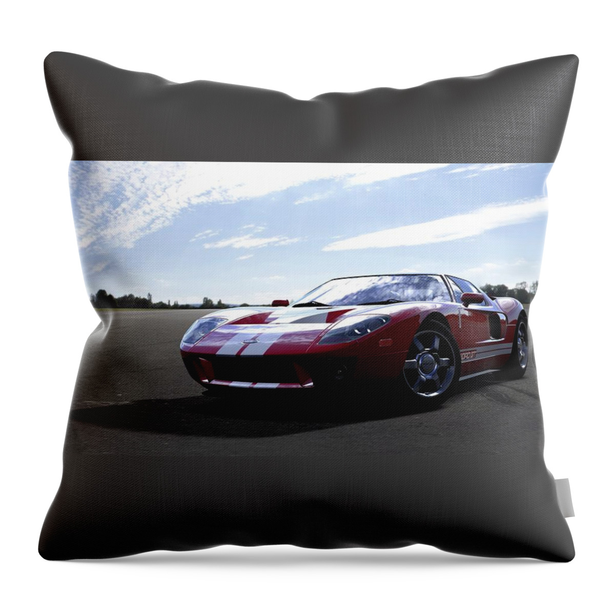 Ford Gt Throw Pillow featuring the photograph Ford GT #3 by Jackie Russo