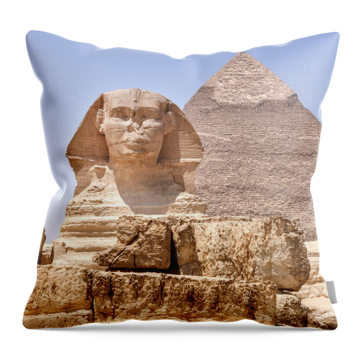 Great Sphinx Of Giza Throw Pillow featuring the photograph Great Sphinx of Giza - Egypt #3 by Joana Kruse