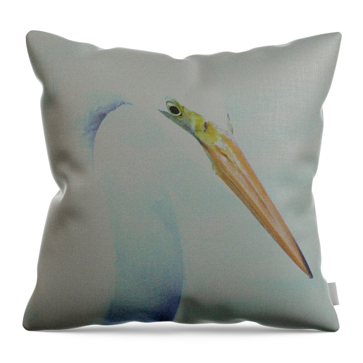 Digital Art Throw Pillow featuring the photograph Great White Egret #3 by Joseph G Holland