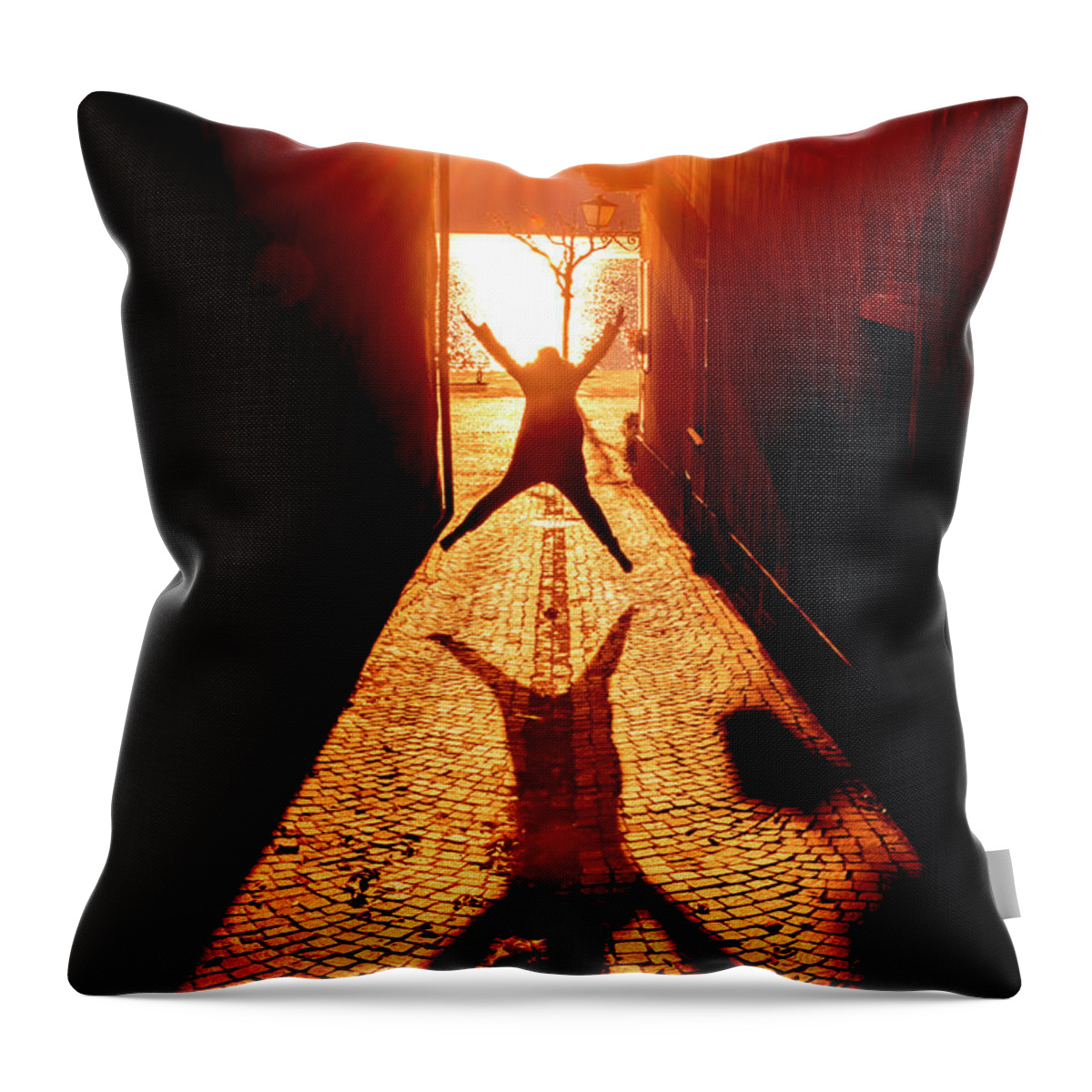 Woman Throw Pillow featuring the photograph Happy Woman #3 by Mats Silvan