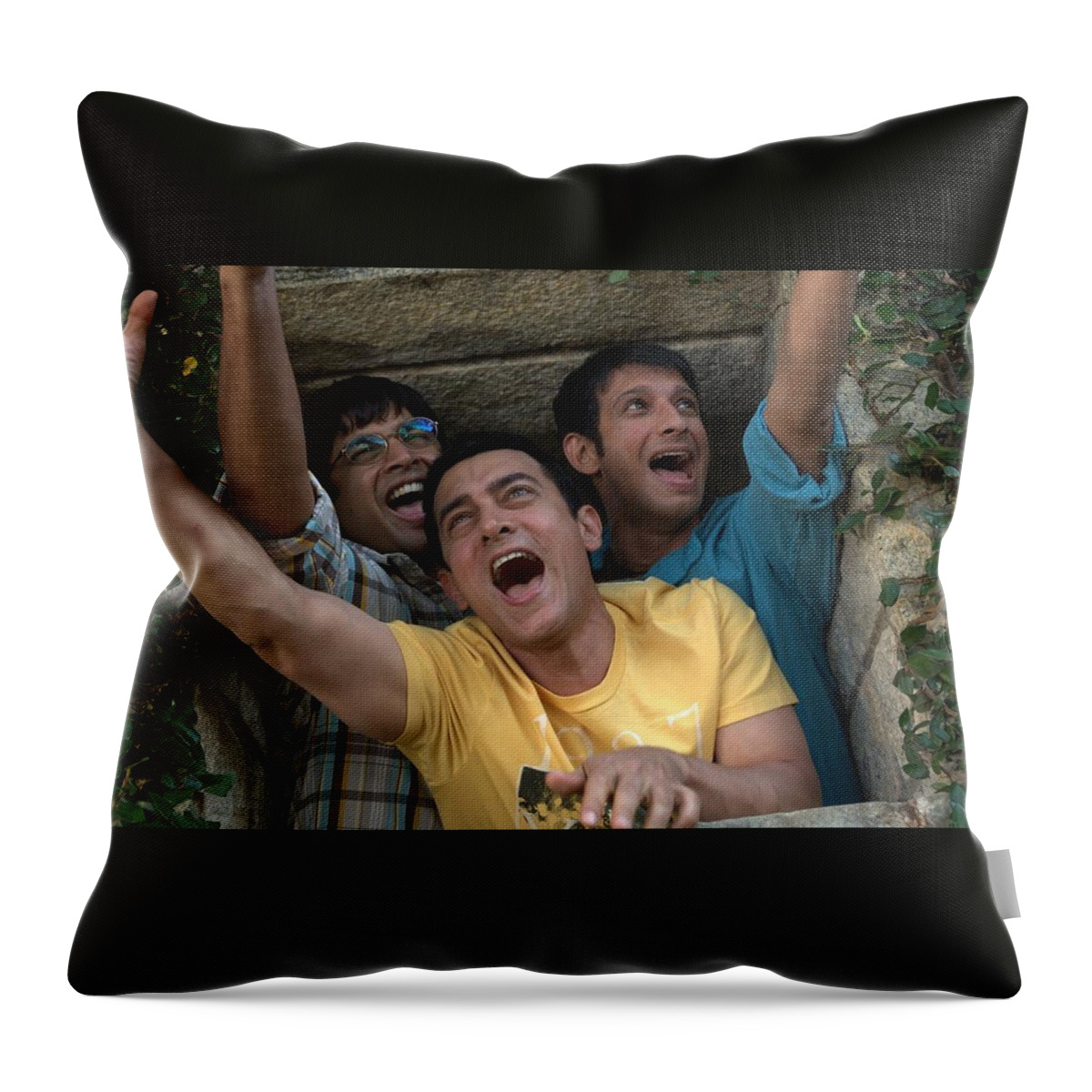 3 Idiots Throw Pillow featuring the digital art 3 Idiots by Maye Loeser