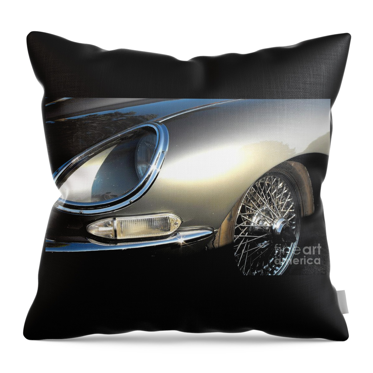 Jaguar Throw Pillow featuring the photograph Jaguar E-Type #2 by Neil Zimmerman