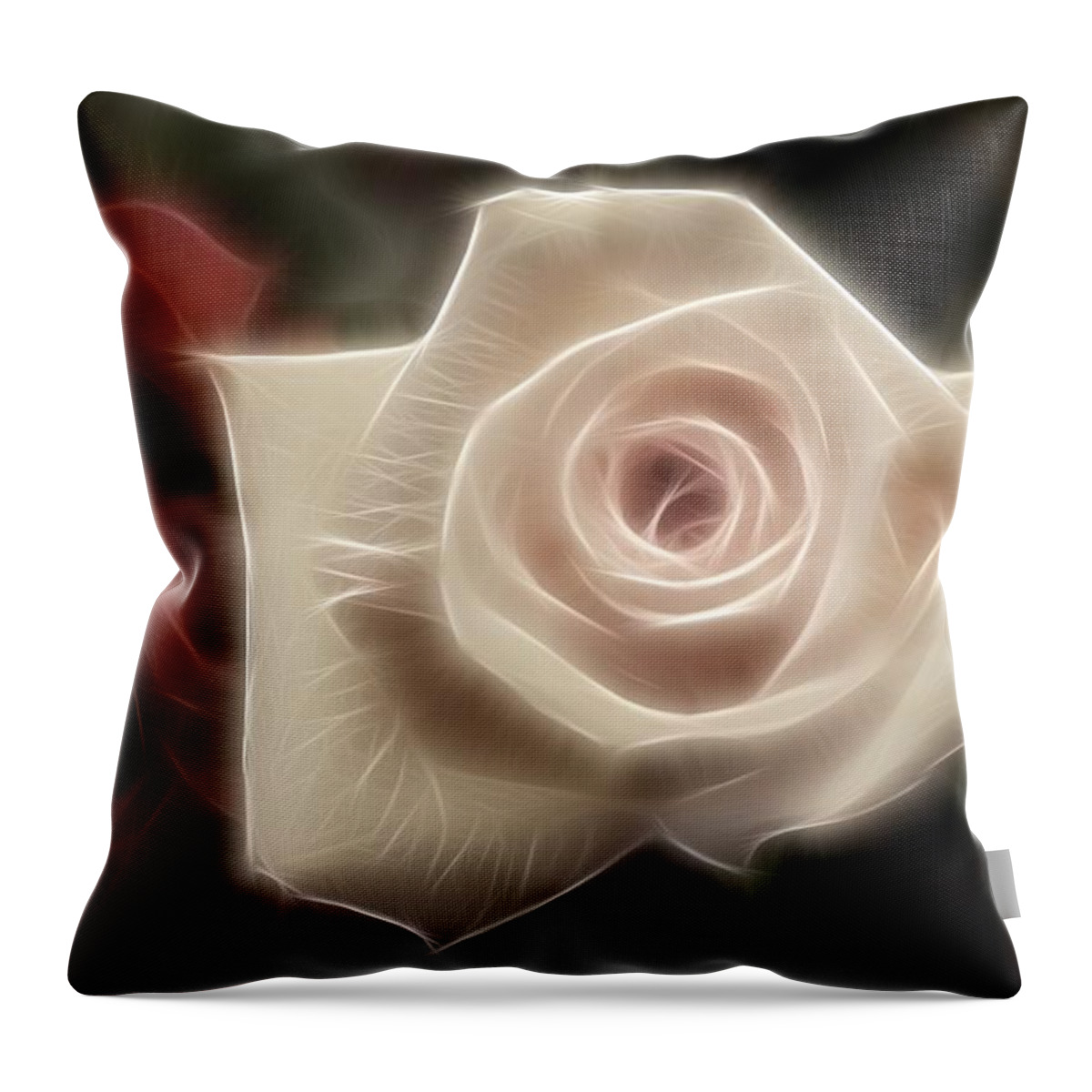 Red Throw Pillow featuring the photograph 3 little Roses for Patrice by Kevin Sherf
