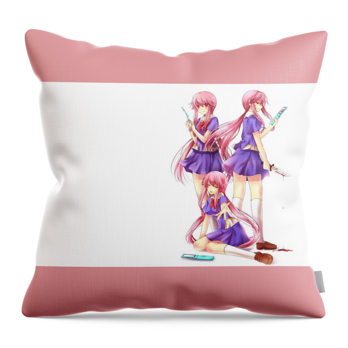 Mirai Nikki Throw Pillow featuring the digital art Mirai Nikki #3 by Super Lovely