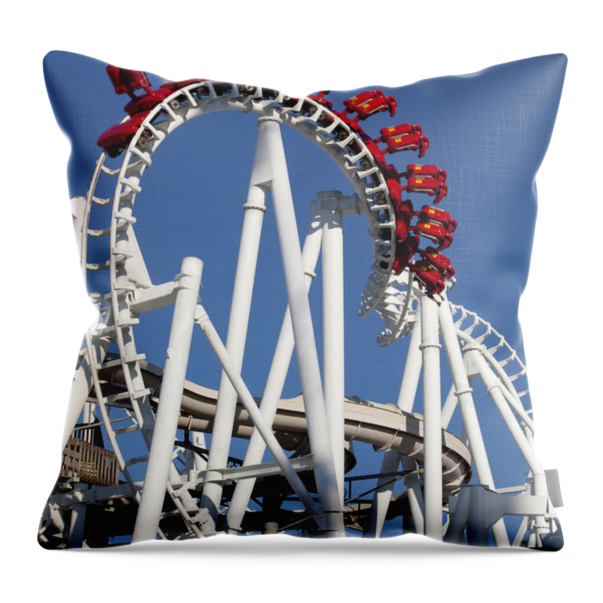 Wildwood Throw Pillow featuring the photograph Modern Rollercoaster #3 by Anthony Totah