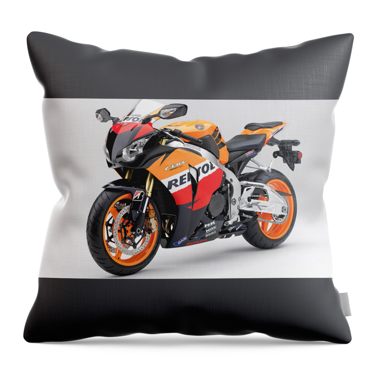 Motorcycle Throw Pillow featuring the digital art Motorcycle #3 by Maye Loeser