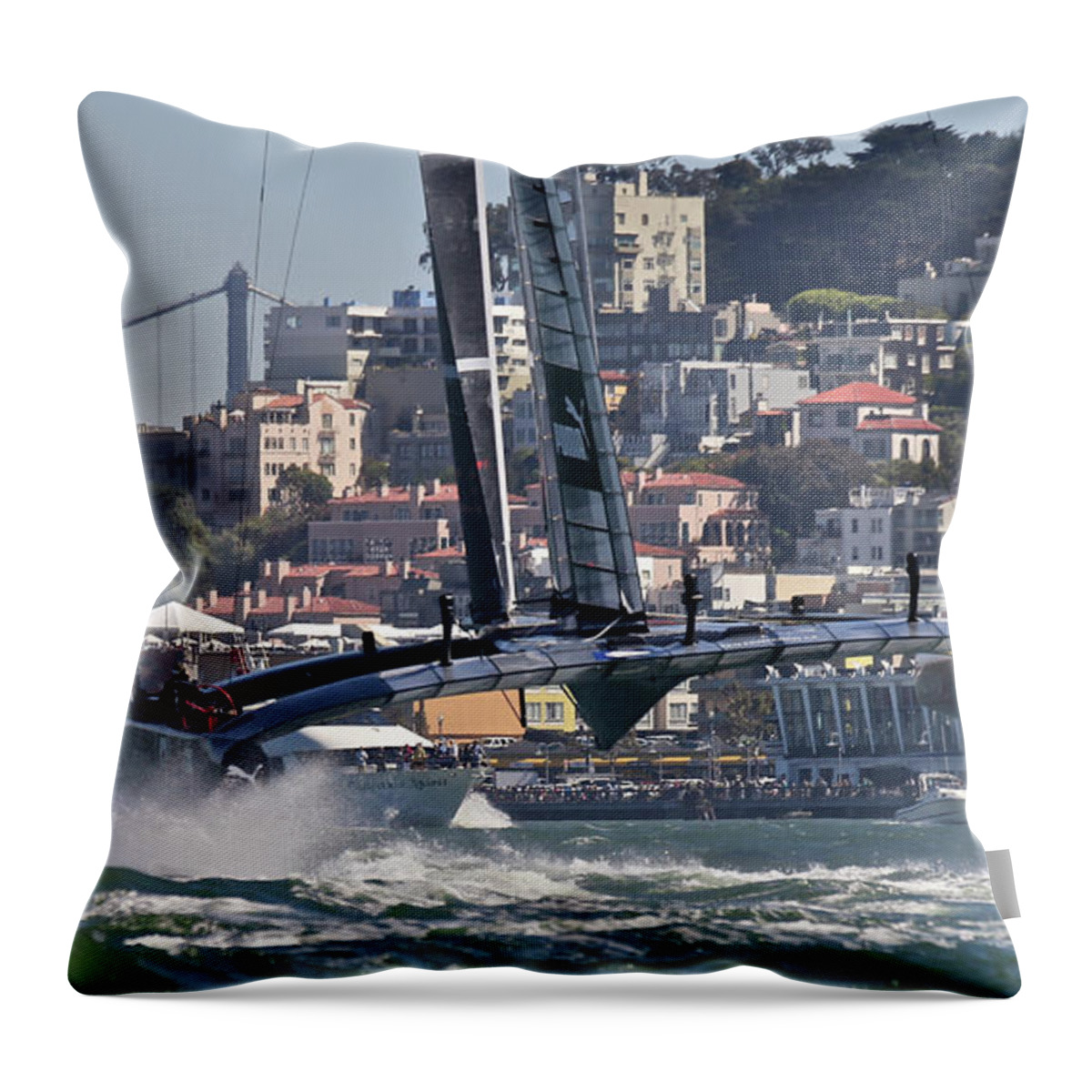 Sloop Throw Pillow featuring the photograph Nice Day #3 by Steven Lapkin