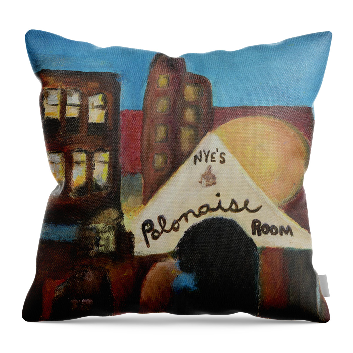 Nye's Throw Pillow featuring the painting Nye's Polonaise Room #3 by Susan Stone