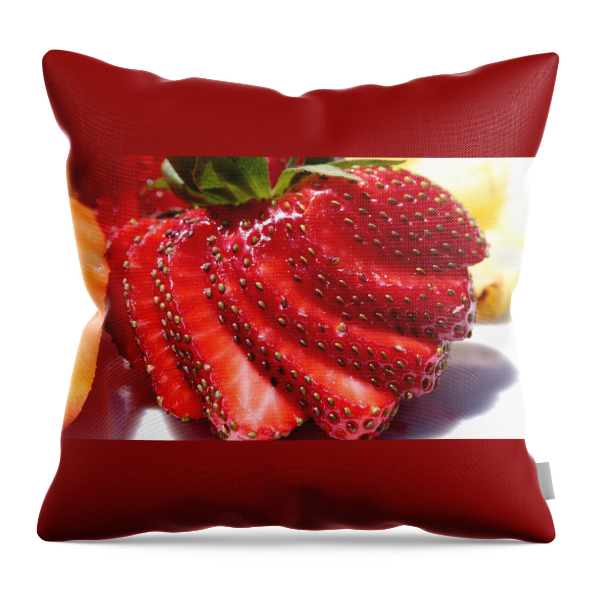 Strawberry Throw Pillow featuring the photograph Strawberry #3 by Jackie Russo
