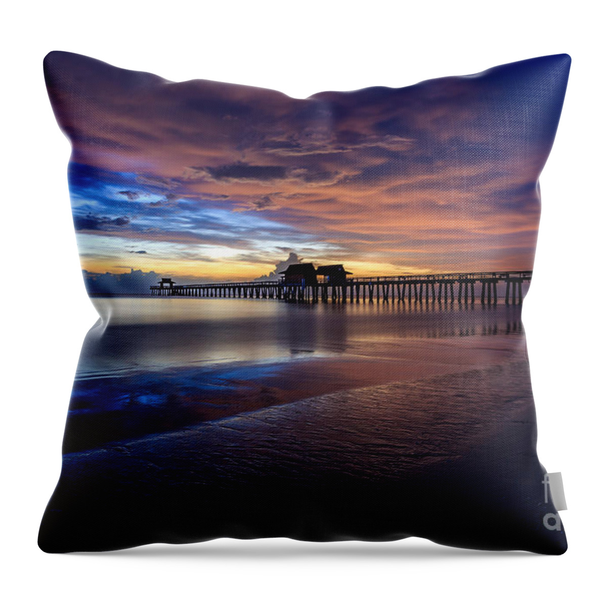 Naples Throw Pillow featuring the photograph Sunset Naples Beach Florida #3 by Hans- Juergen Leschmann