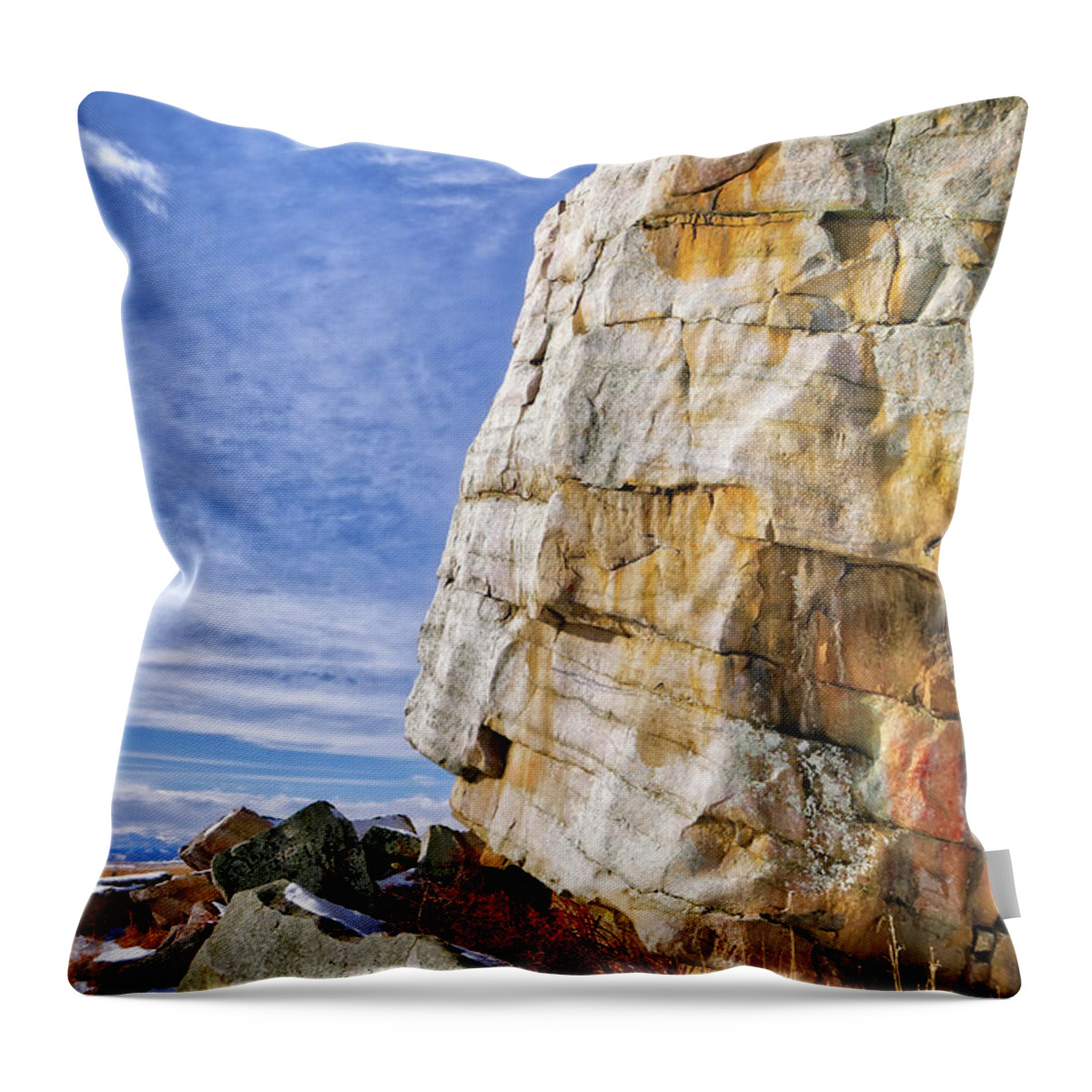 Alberta Throw Pillow featuring the photograph The Big Rock #3 by Roderick Bley