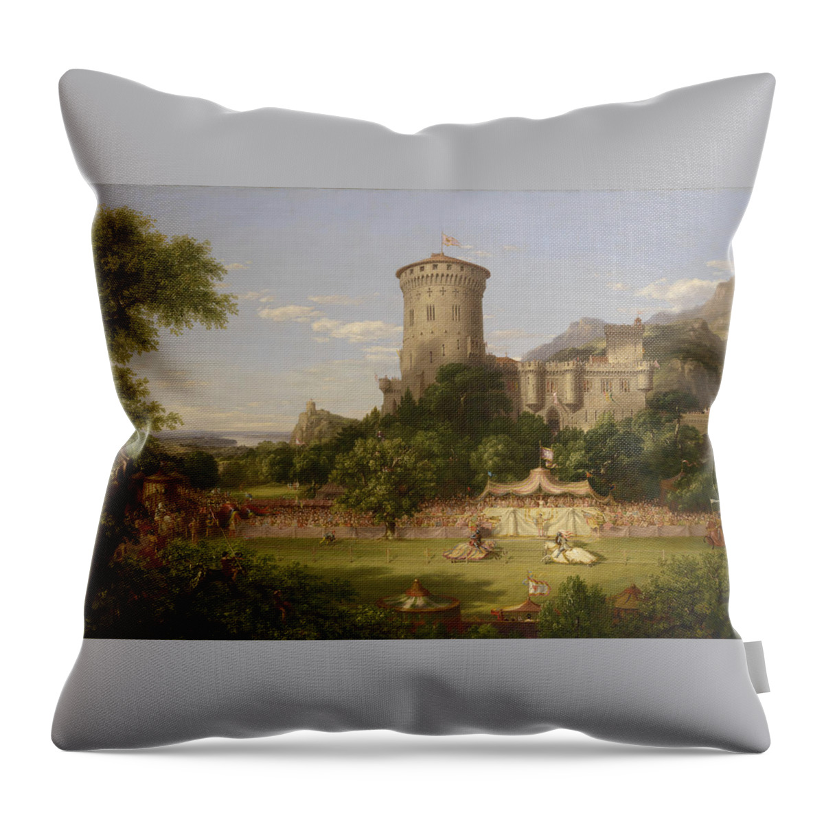 Thomas Cole Throw Pillow featuring the painting The Past #3 by Thomas Cole