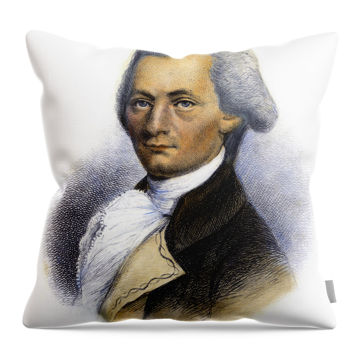 19th Century Throw Pillow featuring the drawing William Few, 1748-1828 #3 by Granger