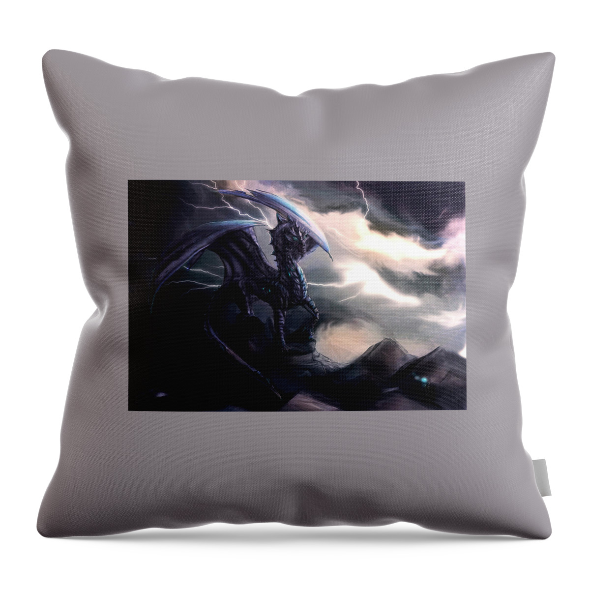 Dragon Throw Pillow featuring the digital art Dragon #31 by Super Lovely