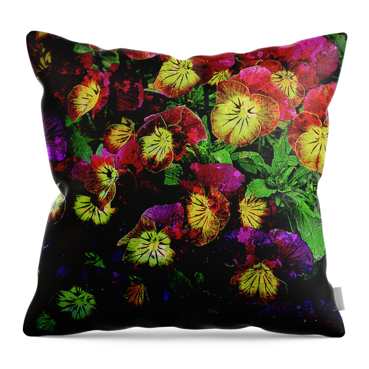 Texture Throw Pillow featuring the photograph Texture Flowers #31 by Prince Andre Faubert