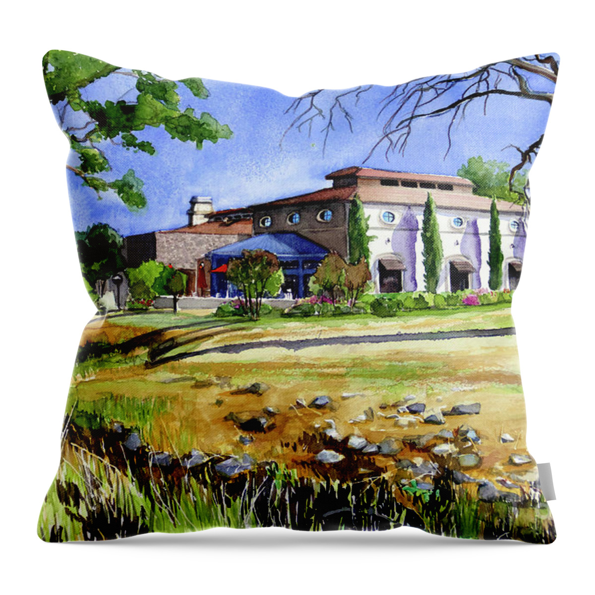 La Provence Throw Pillow featuring the painting #321 La Provence 2 #321 by William Lum