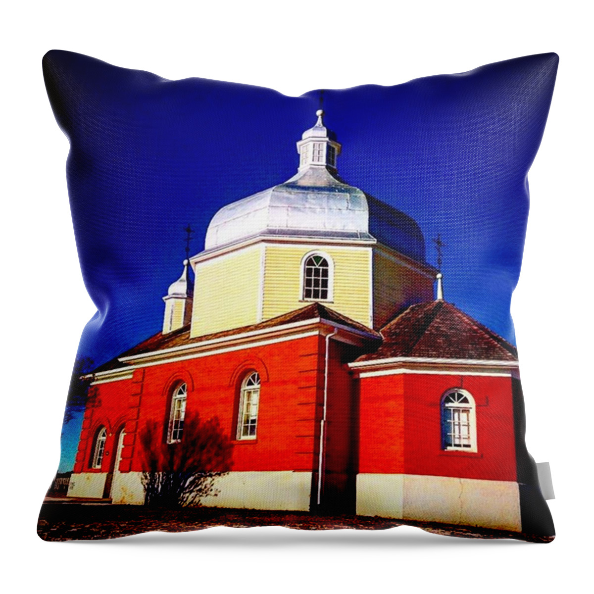 Beautiful Throw Pillow featuring the photograph The Red Church by Shawn Gordon