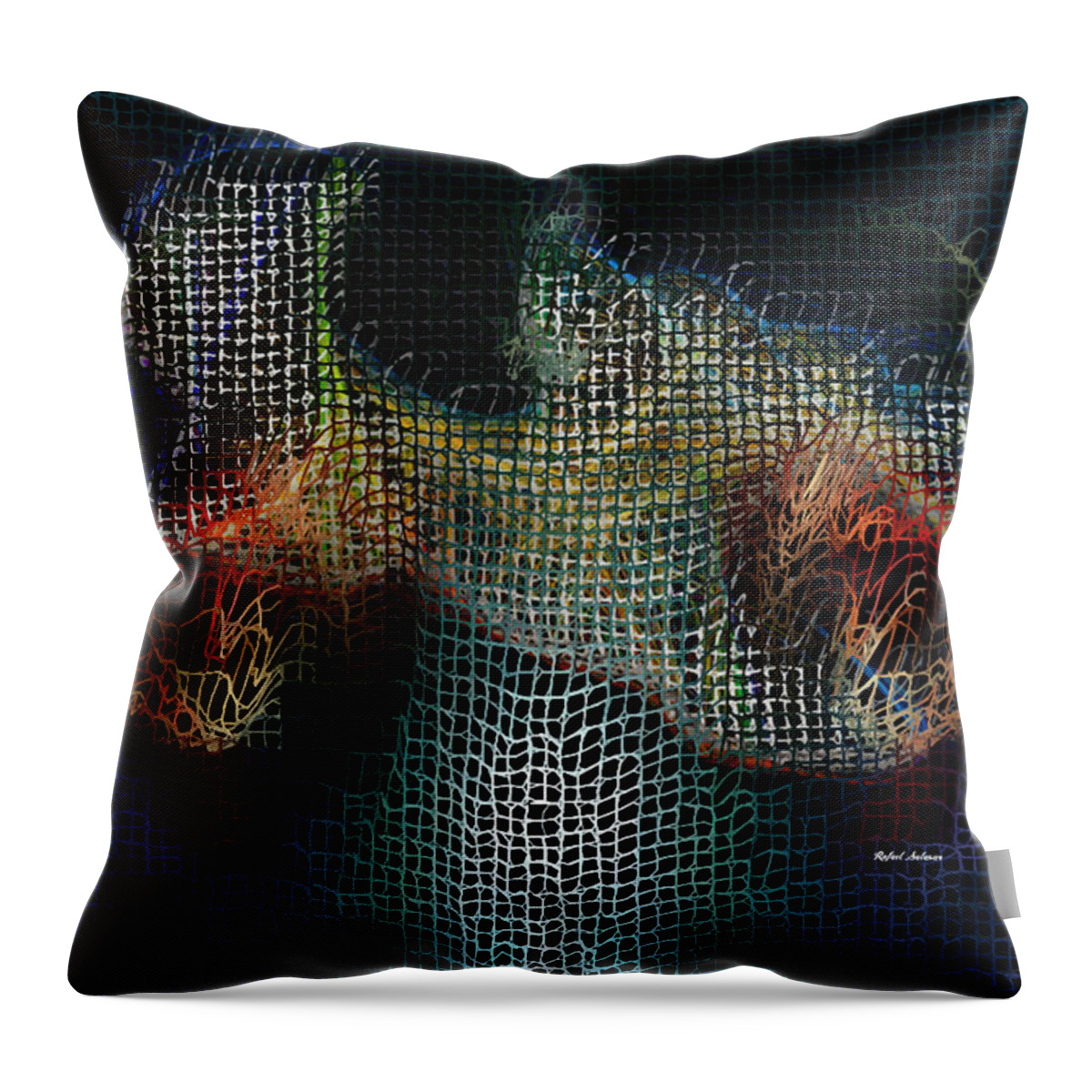 Rafael Salazar Throw Pillow featuring the digital art Magic Fireworks by Rafael Salazar
