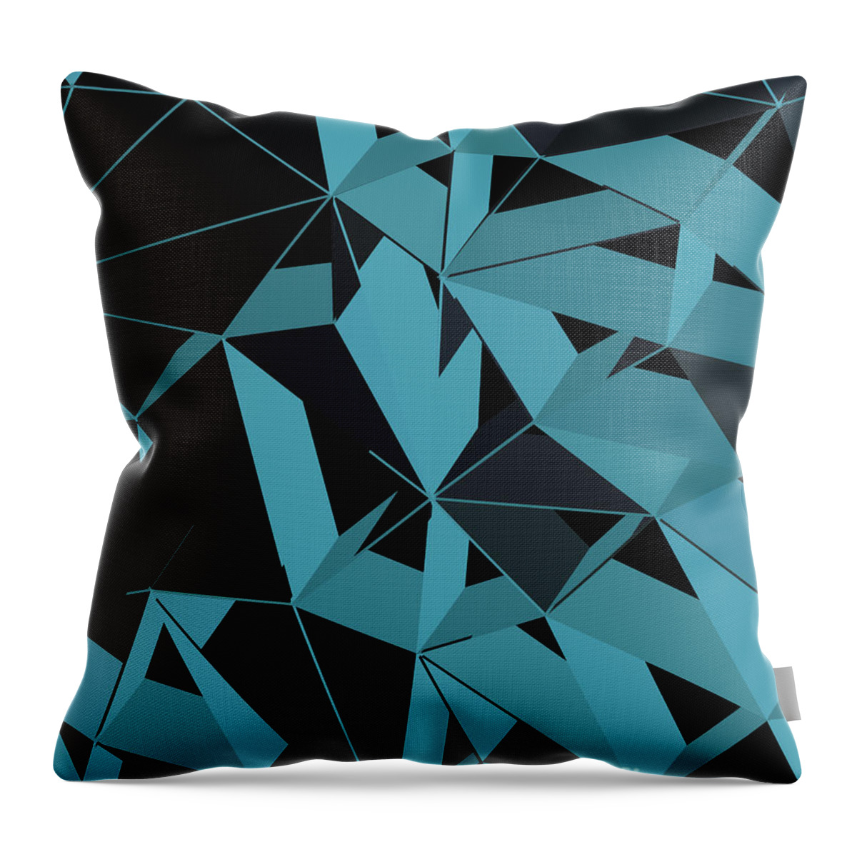 Abstract Throw Pillow featuring the digital art 3D Futuristic Polygon BG by Amir Faysal