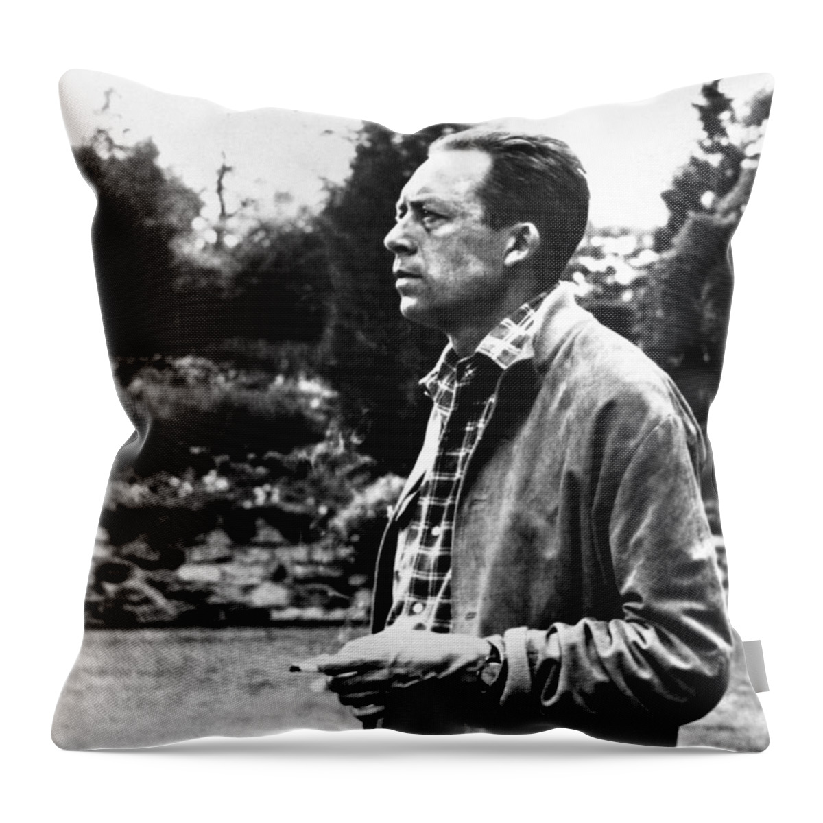 20th Century Throw Pillow featuring the photograph Albert Camus (1913-1960) #4 by Granger