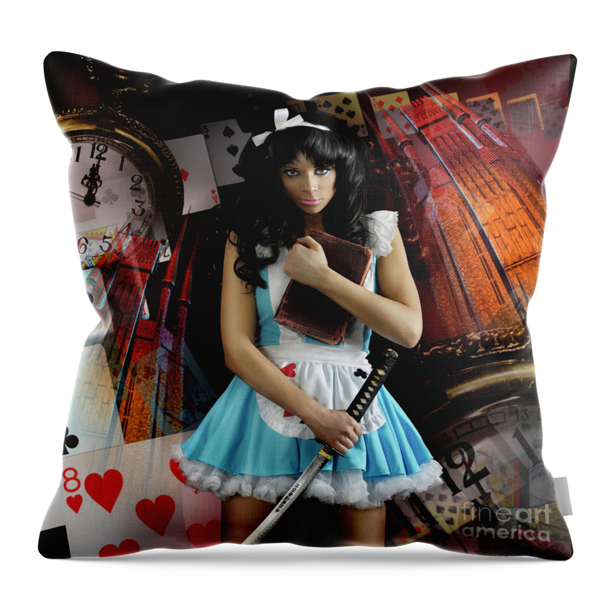 Alice Throw Pillow featuring the photograph Alice in Wonderland #4 by Maxim Images Exquisite Prints