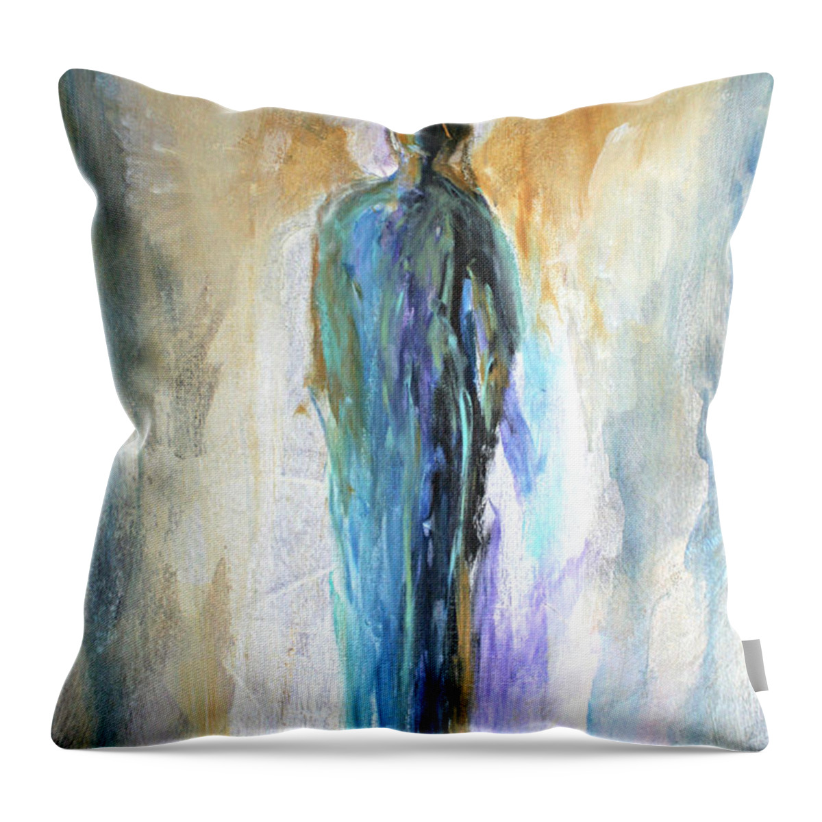 Angel Throw Pillow featuring the painting Angel #5 by Alma Yamazaki