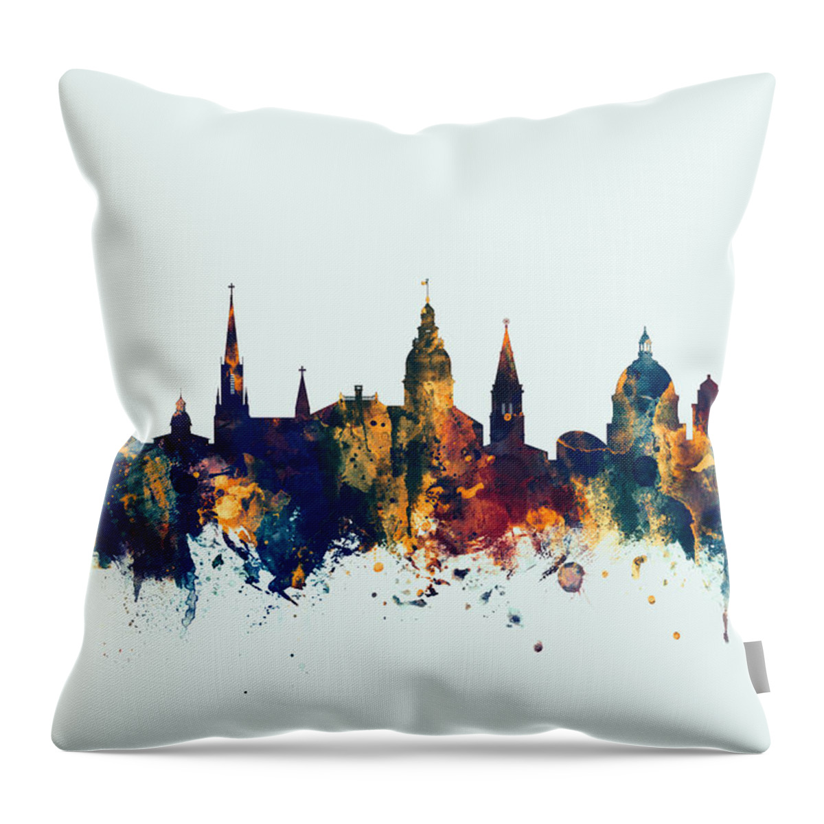 Annapolis Throw Pillow featuring the digital art Annapolis Maryland Skyline #4 by Michael Tompsett