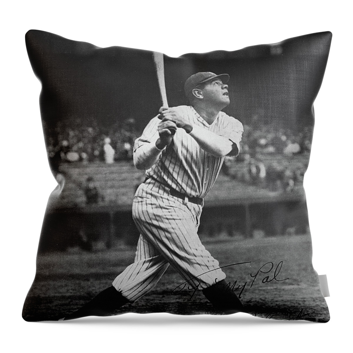 #faatoppicks Throw Pillow featuring the photograph Babe Ruth by American School