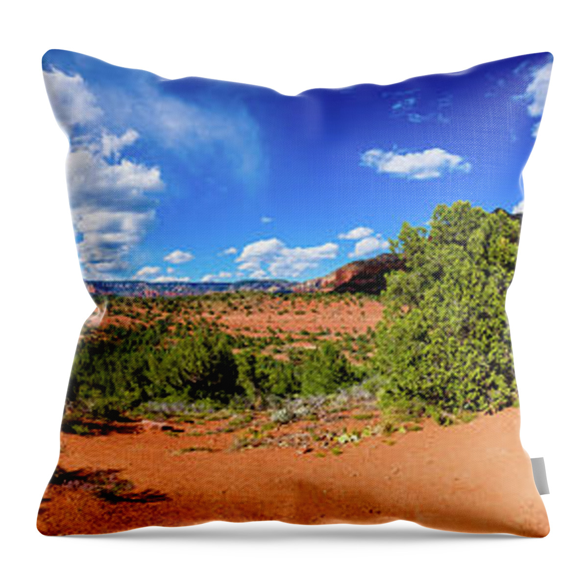 Arizona Throw Pillow featuring the photograph Beautiful Sedona Panorama #4 by Raul Rodriguez