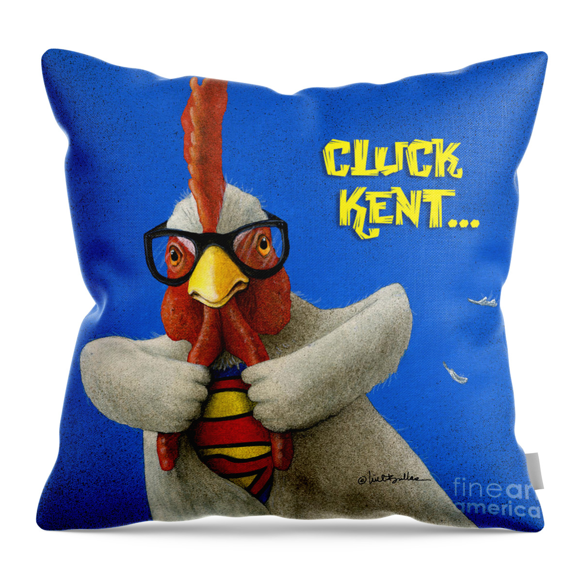 Will Bullas Throw Pillow featuring the painting Cluck Kent... #2 by Will Bullas