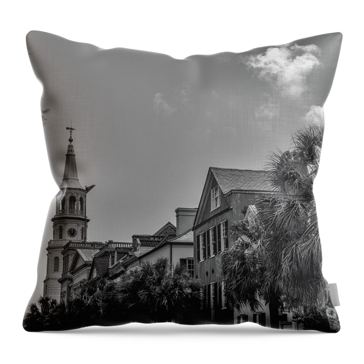 4 Corners Of The Law Throw Pillow featuring the photograph 4 Corners of the Law in Black and White by Dale Powell