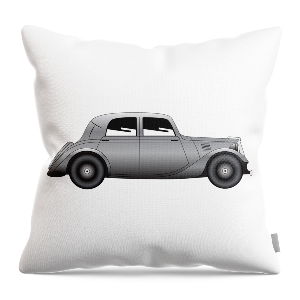 Car Throw Pillow featuring the digital art Coupe - vintage model of car #4 by Michal Boubin