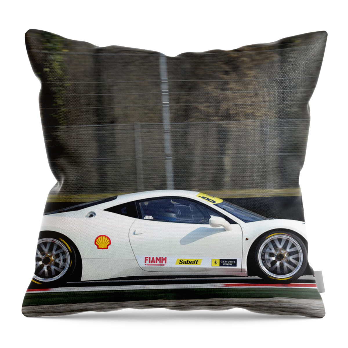 Ferrari Throw Pillow featuring the digital art Ferrari #4 by Maye Loeser