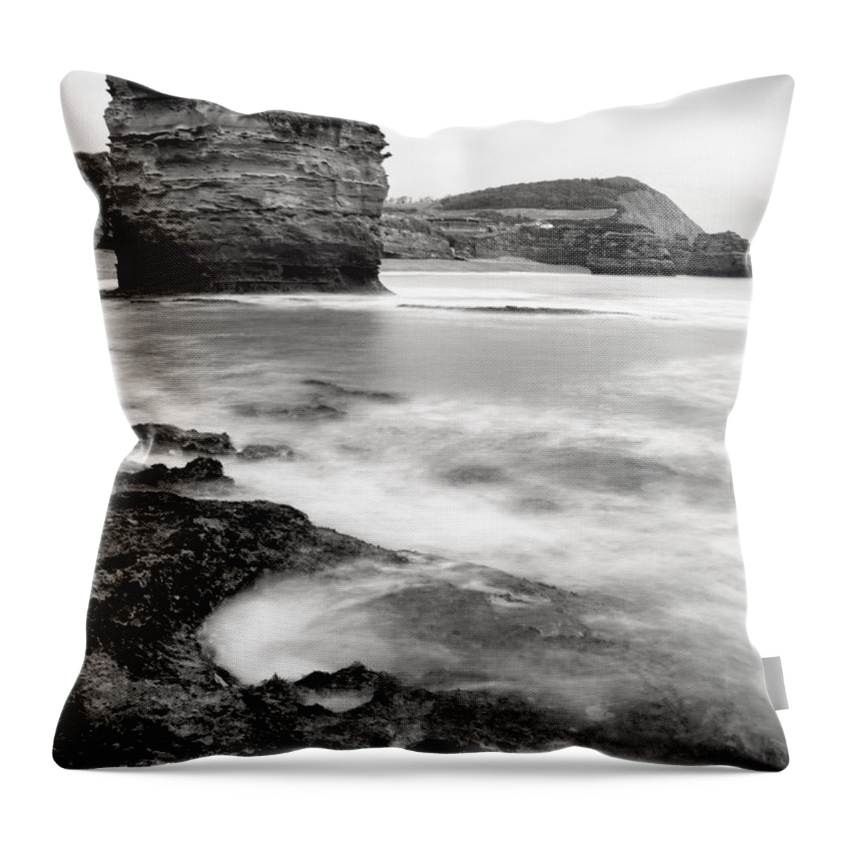 Ladram Throw Pillow featuring the photograph Ladram Bay #4 by Pete Hemington