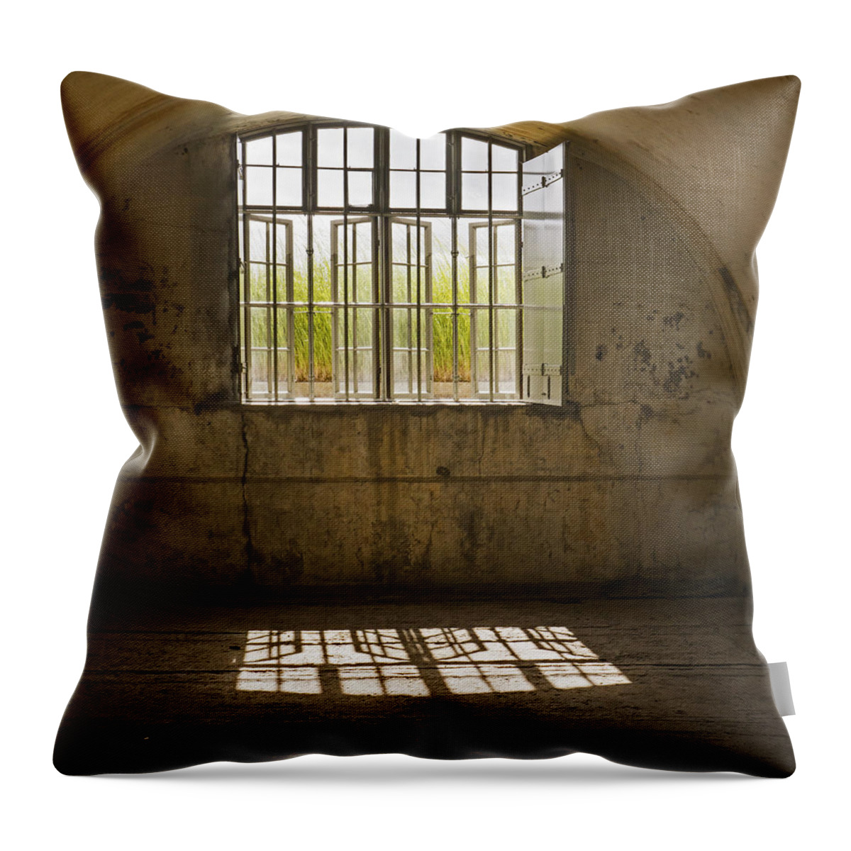 Window Throw Pillow featuring the photograph Light and Shadow #4 by Inge Riis McDonald
