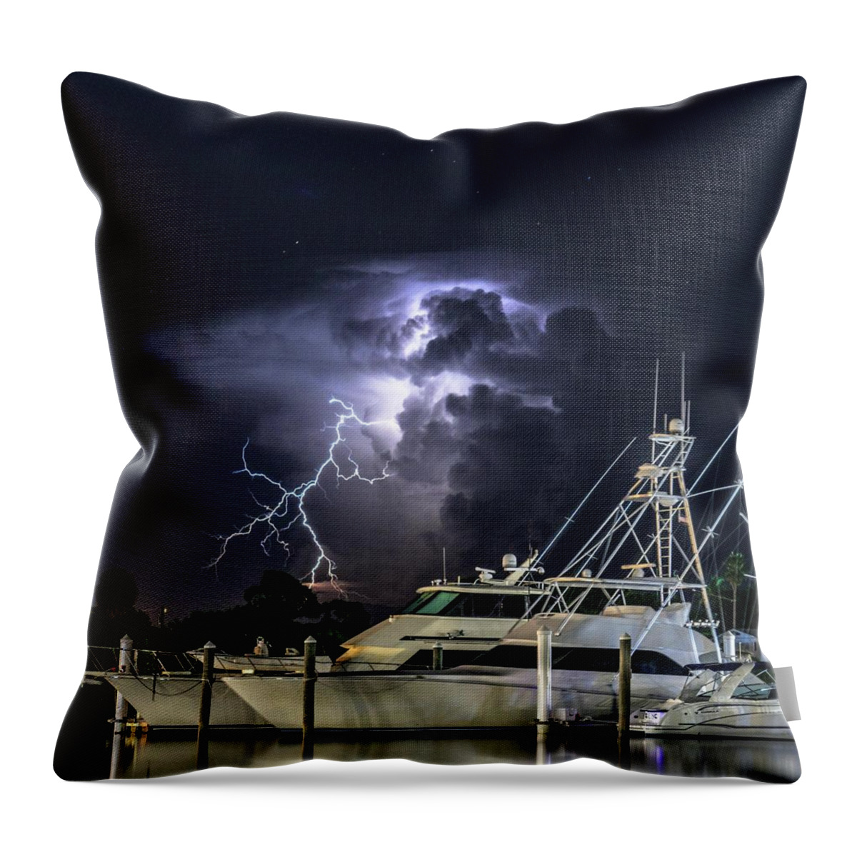 Lightning Throw Pillow featuring the photograph Lightning #4 by Christopher Perez