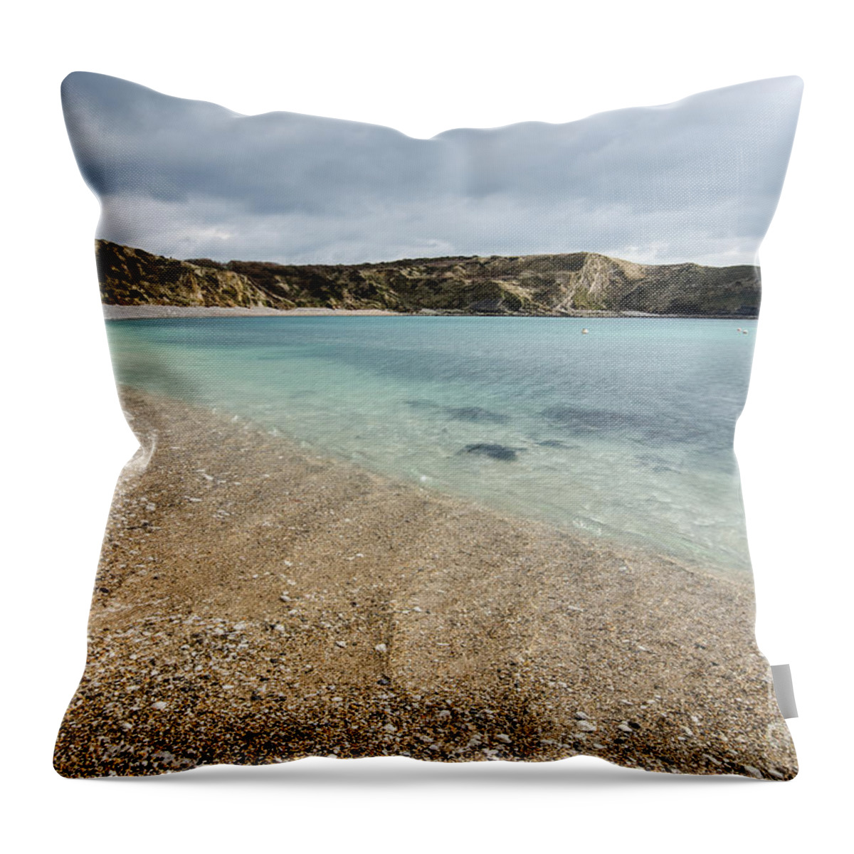 Lulworth Throw Pillow featuring the photograph Lulworth Cove #4 by Smart Aviation