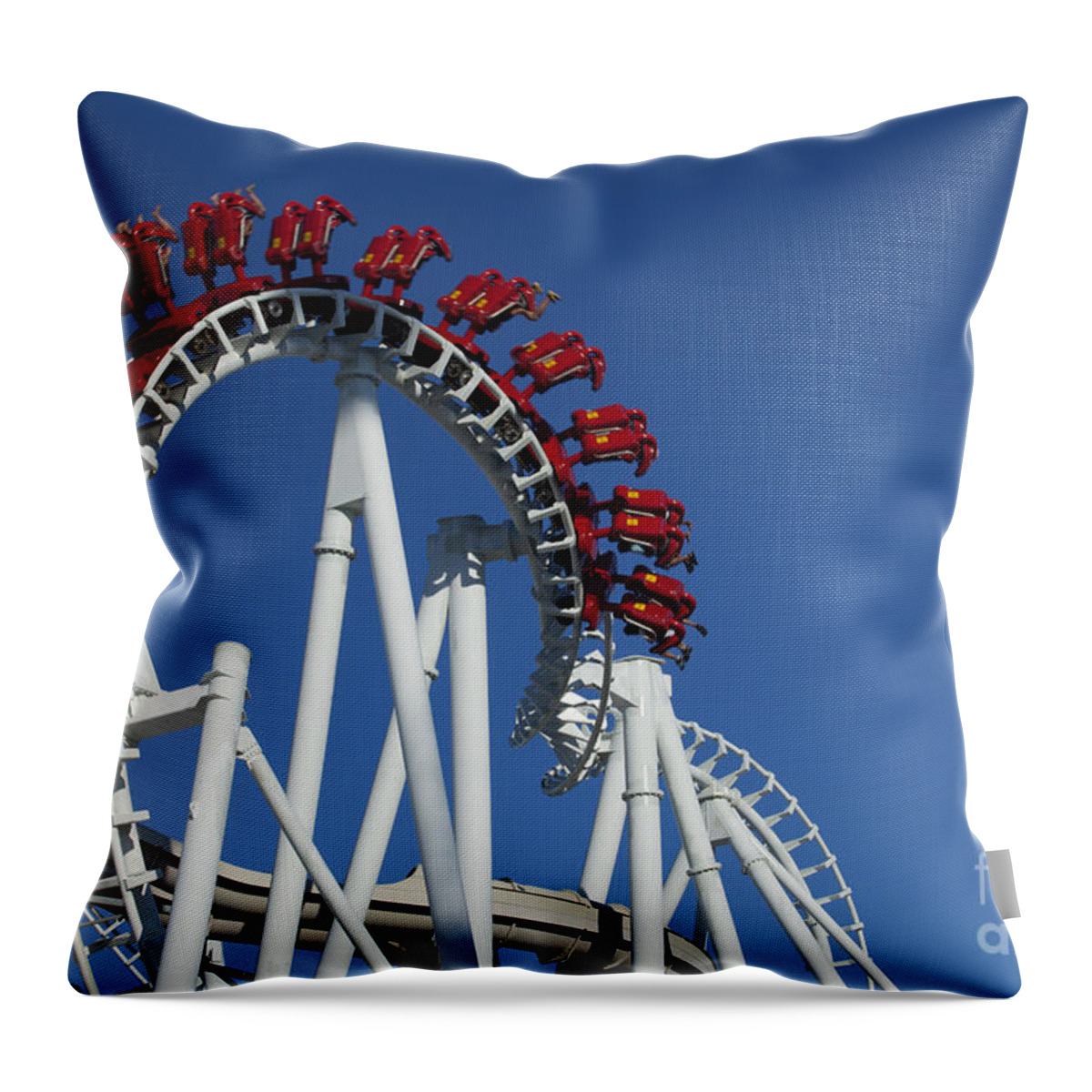 Wildwood Throw Pillow featuring the photograph Modern Rollercoaster #4 by Anthony Totah