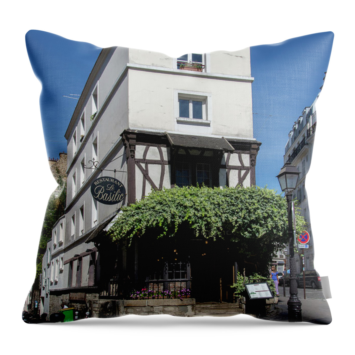 Europe Throw Pillow featuring the digital art Montmarte Paris #4 by Carol Ailles
