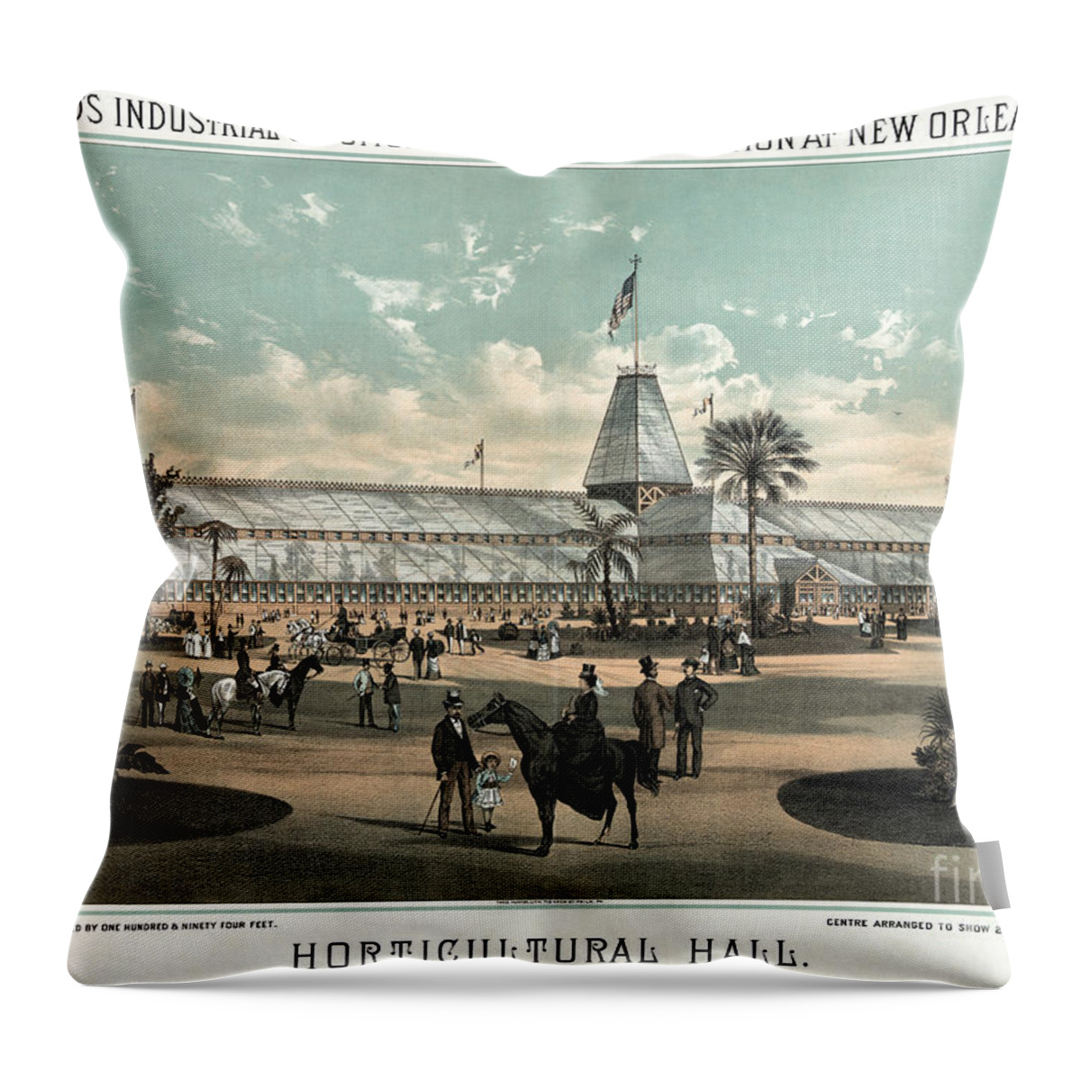 1884 Throw Pillow featuring the drawing New Orleans, Fair, 1884. #4 by Granger