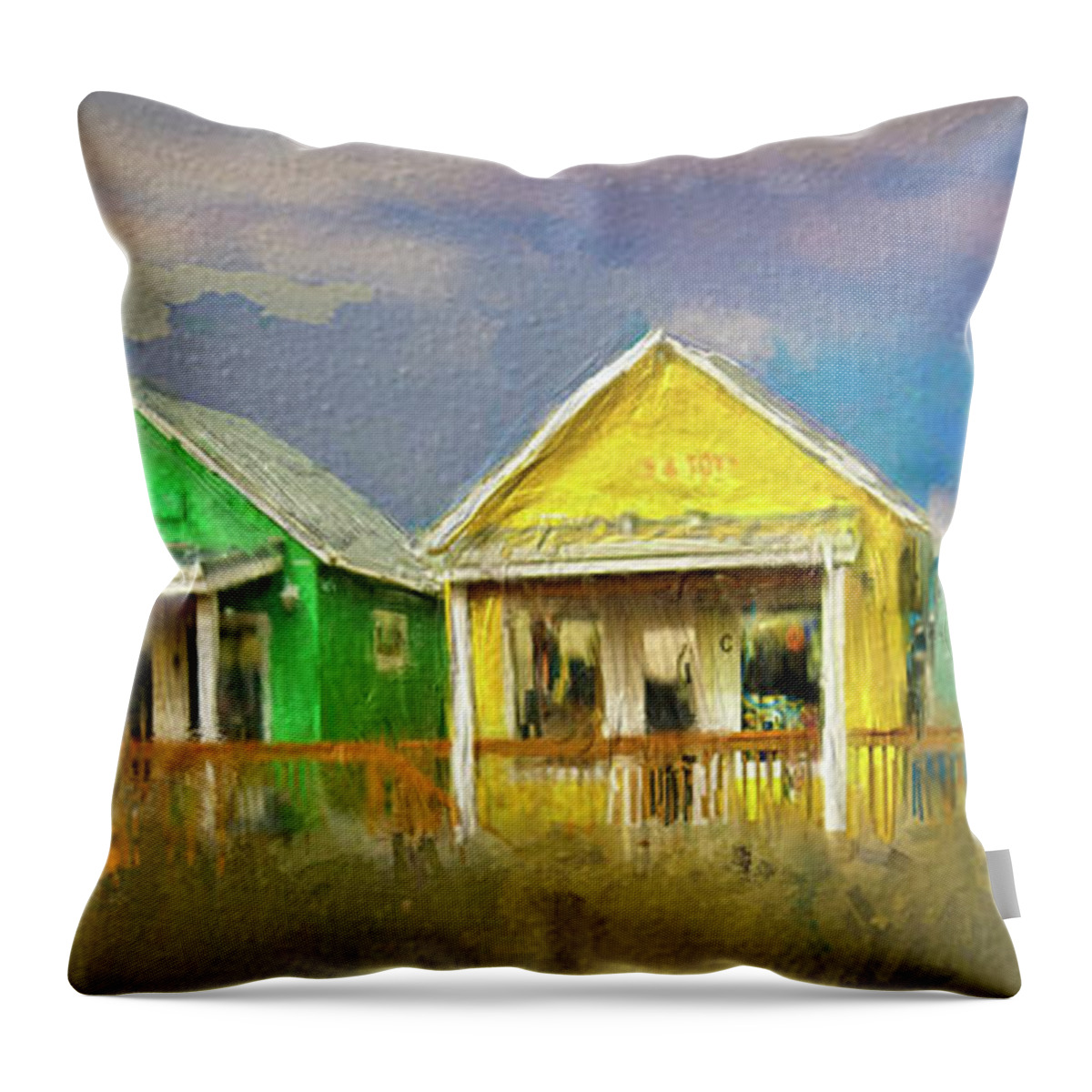 Cabins Throw Pillow featuring the digital art 4 Of A Kind by Dale Stillman