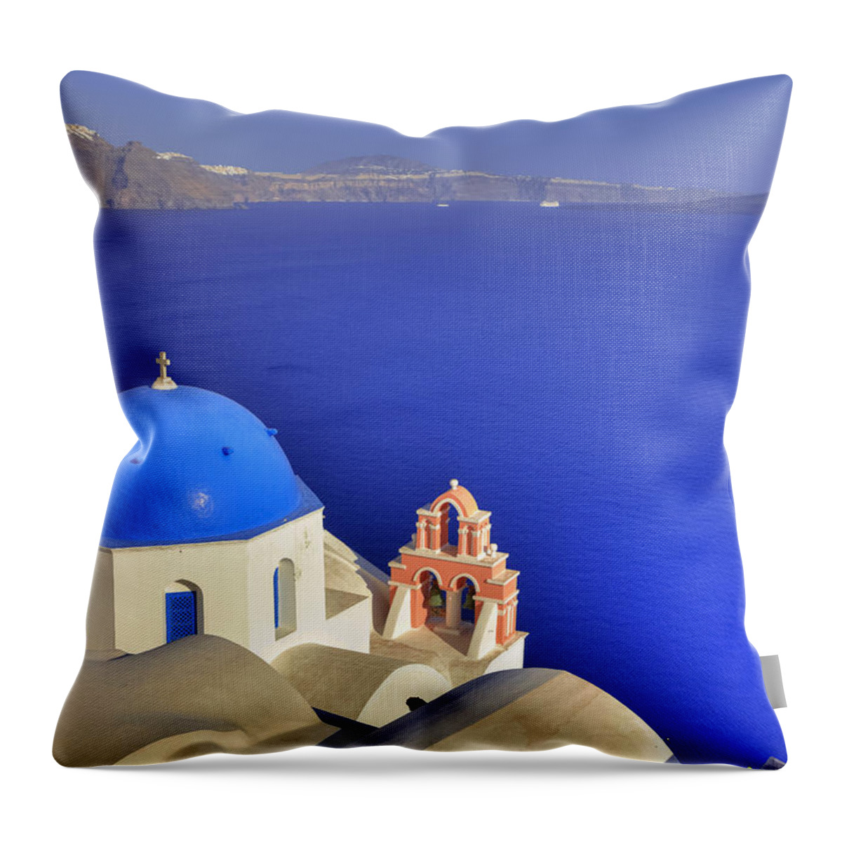 Oia Throw Pillow featuring the photograph Oia - Santorini #4 by Joana Kruse