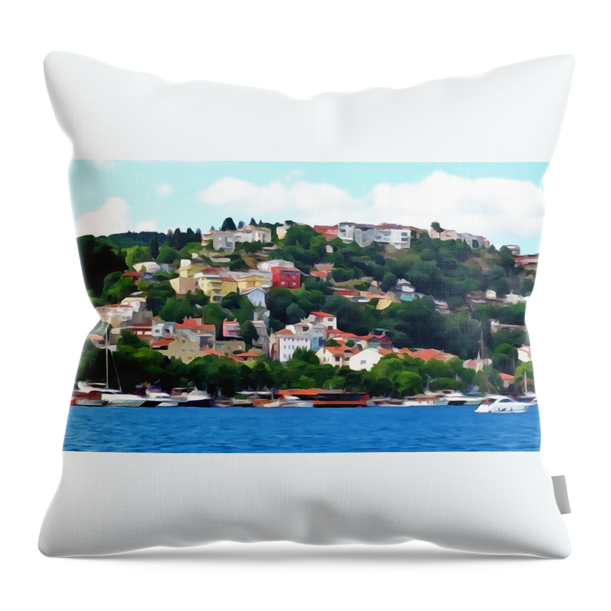 Bosphorus Throw Pillow featuring the photograph On the Bosphorus #4 by Lisa Dunn