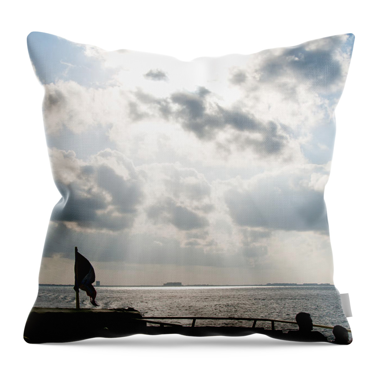 Mexico Quintana Roo Throw Pillow featuring the digital art On The Way to Isla Muheres #4 by Carol Ailles