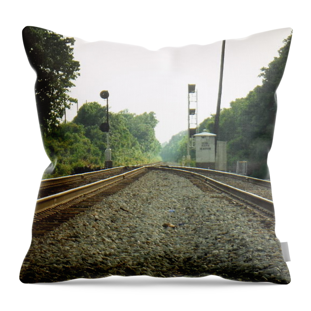Railroad Throw Pillow featuring the photograph Railroad #4 by Mariel Mcmeeking