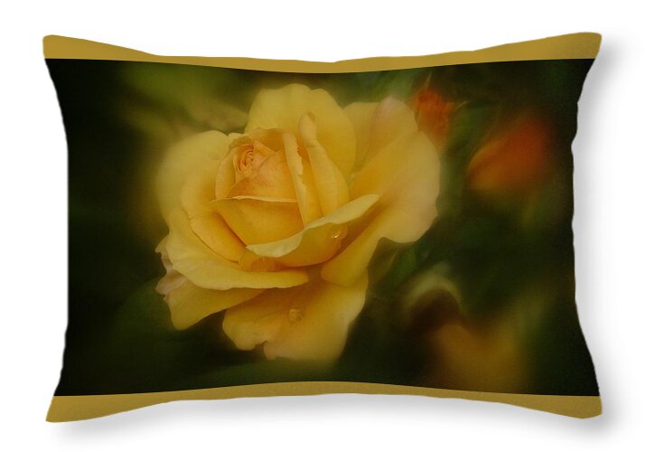 Yellow Rose Throw Pillow featuring the photograph Rose Oil #4 by Richard Cummings