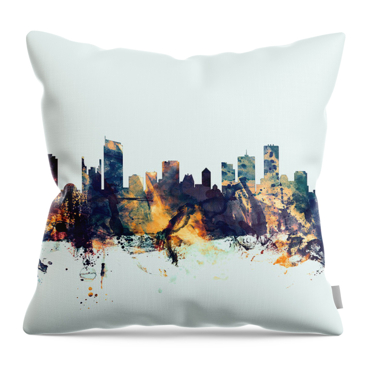 City Skyline Throw Pillow featuring the digital art Vancouver Canada Skyline #4 by Michael Tompsett