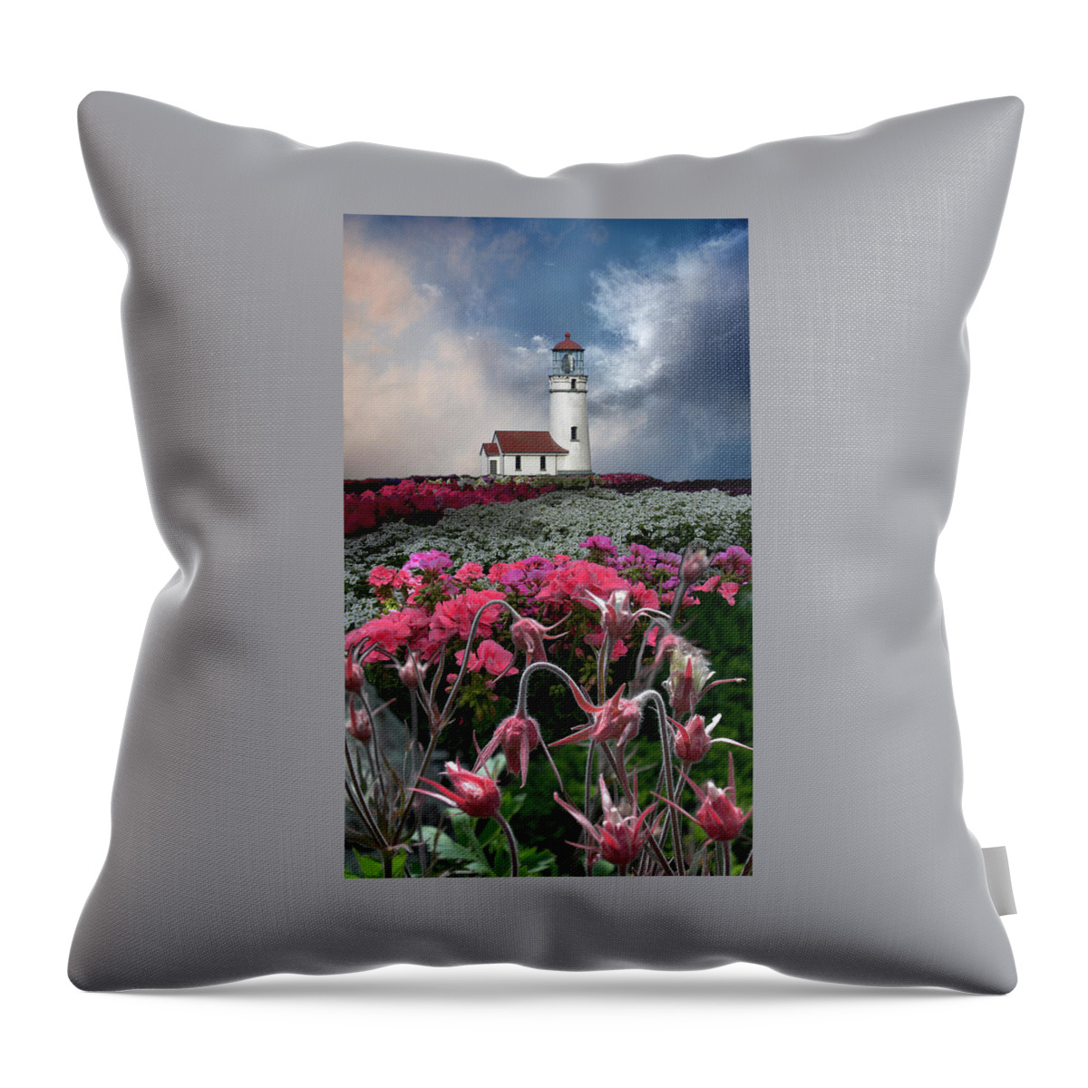 Lighthouse Throw Pillow featuring the photograph 4170 by Peter Holme III