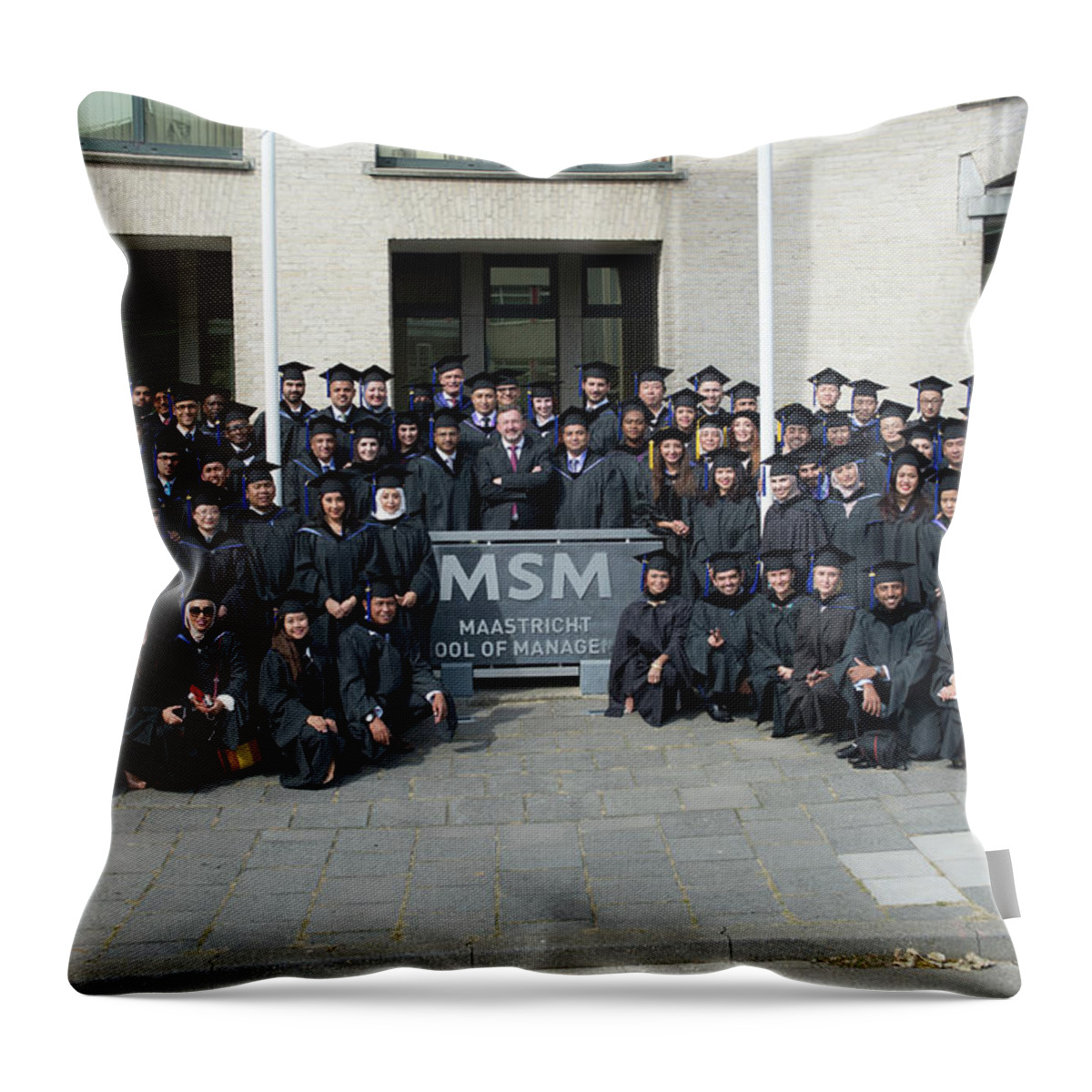  Throw Pillow featuring the photograph MSM Graduation Ceremony 2017 #42 by Maastricht School Of Management